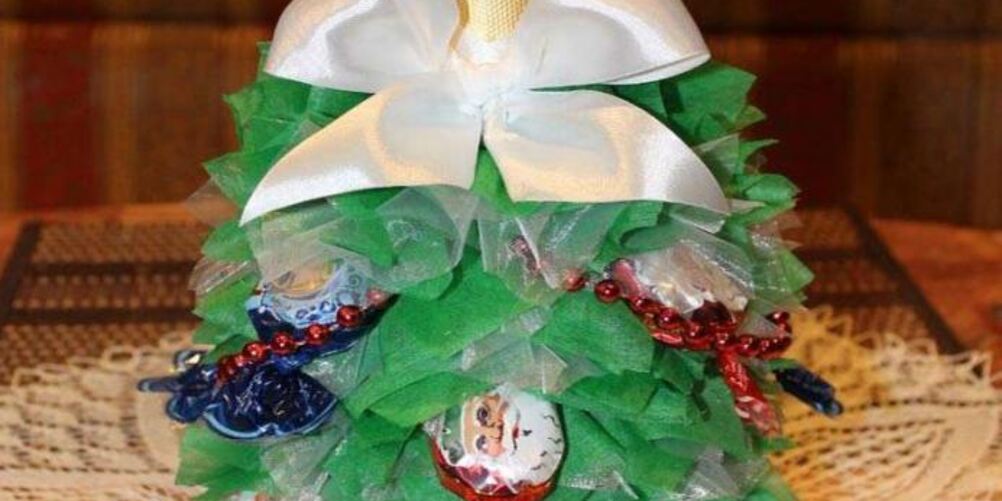 Рецепт елки из шампанского и конфет