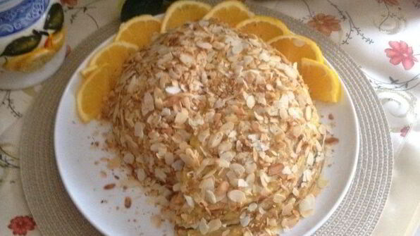 блинный тортик с кремом из апельсинов и сгущенки