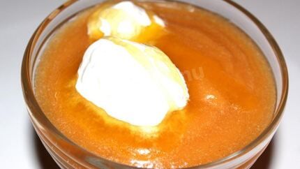 Десерт крем-пюре из тыквы с фруктами