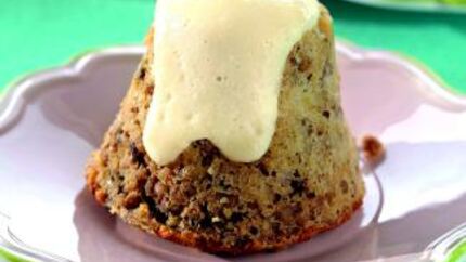 Гречневый пудинг с черносливом и заварным кремом