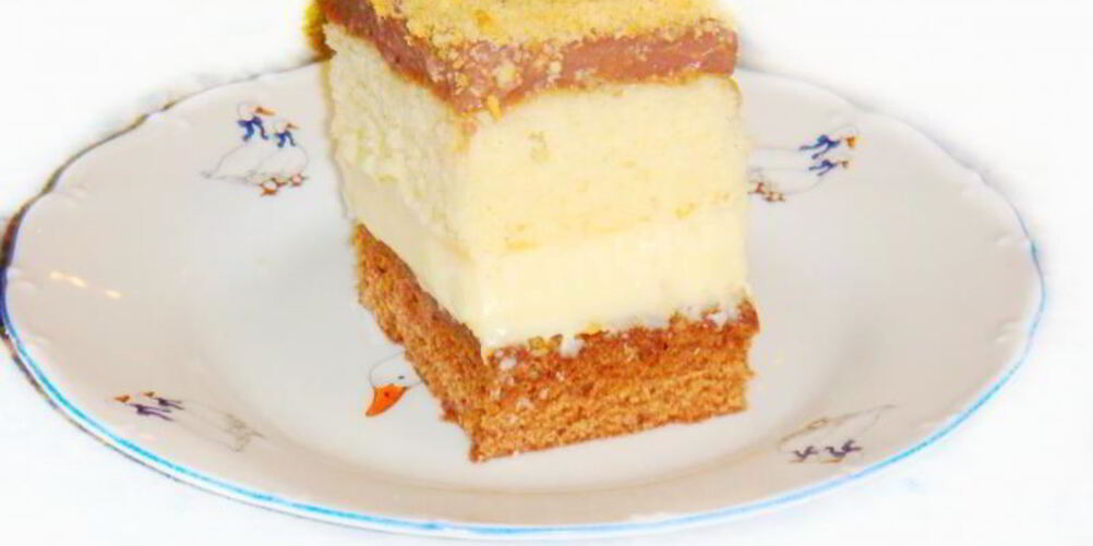 Рецепт пляцка бисквит с заварным кремом