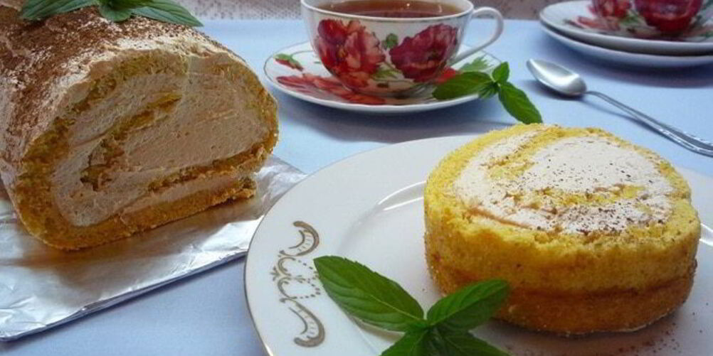 Рецепт тыквенного рулета с карамельным кремом