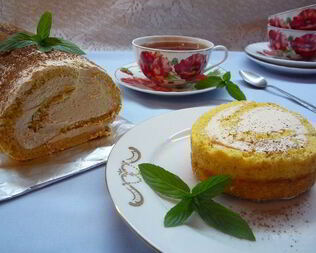 Тыквенный рулет с карамельным кремом