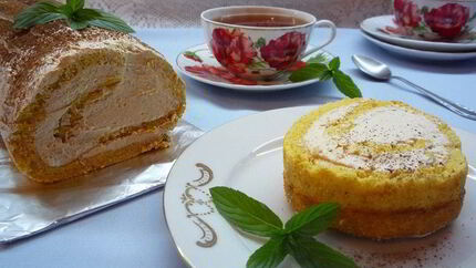 Тыквенный рулет с карамельным кремом