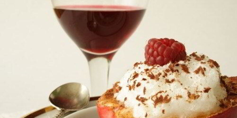 Рецепт яблок под белковым кремом