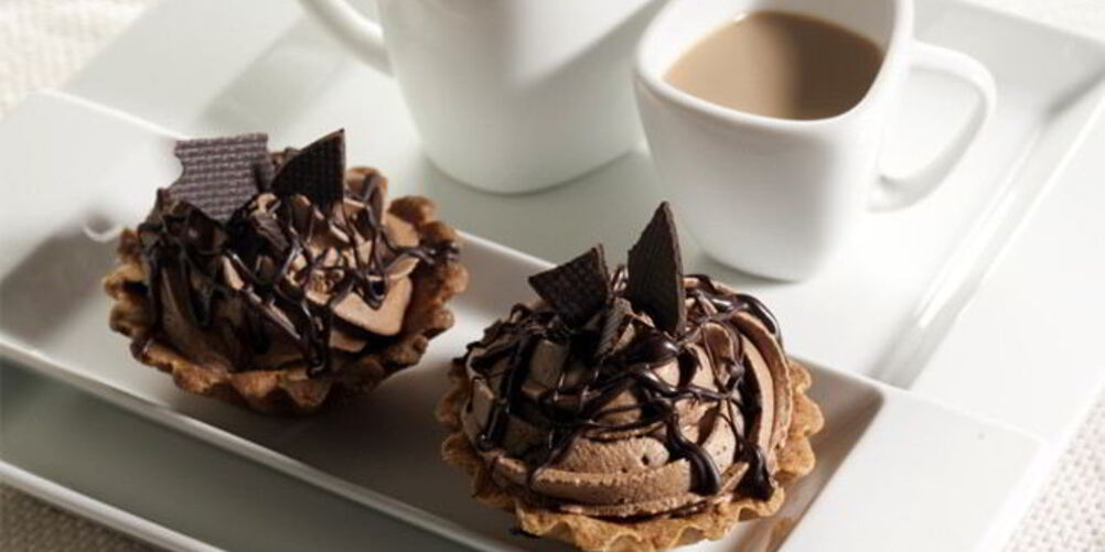 Рецепт бананова-кофейного мусс в корзиночках