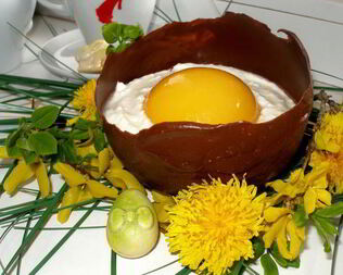 Пасхальные Шоколадные яйца с творожным муссом