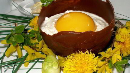 Пасхальные Шоколадные яйца с творожным муссом