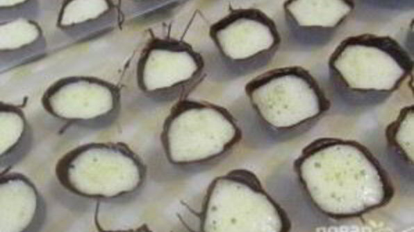 шоколадные конфеты с персиковым муссом