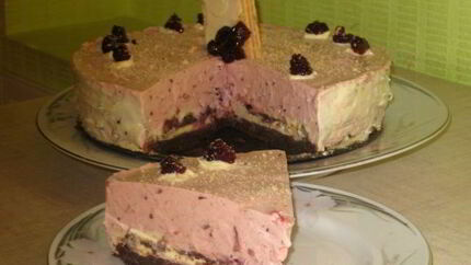 Торт-мусс Черничный блюз без муки