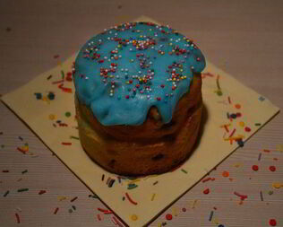 Творожный бездрожжевой кулич