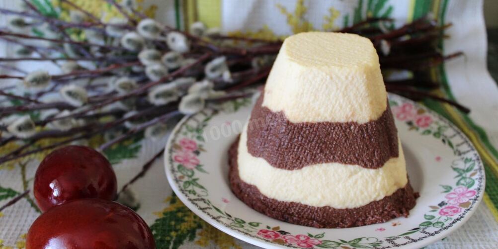 Рецепт ванильно шоколадная полосатая заварная пасха