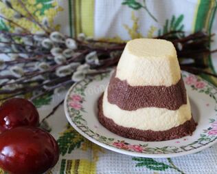 Ванильно шоколадная полосатая заварная пасха