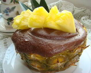 Ананасовые корзиночки с шоколадным суфле