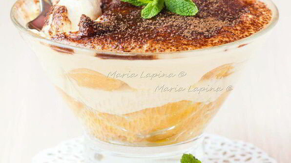 апельсиновый тирамису с мятным сиропом