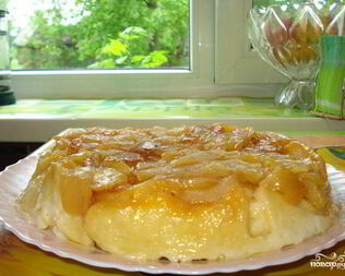 Творожный пудинг с яблоками