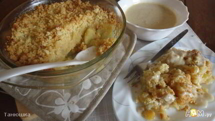 Яблочный крамбль с кокосовой стружкой