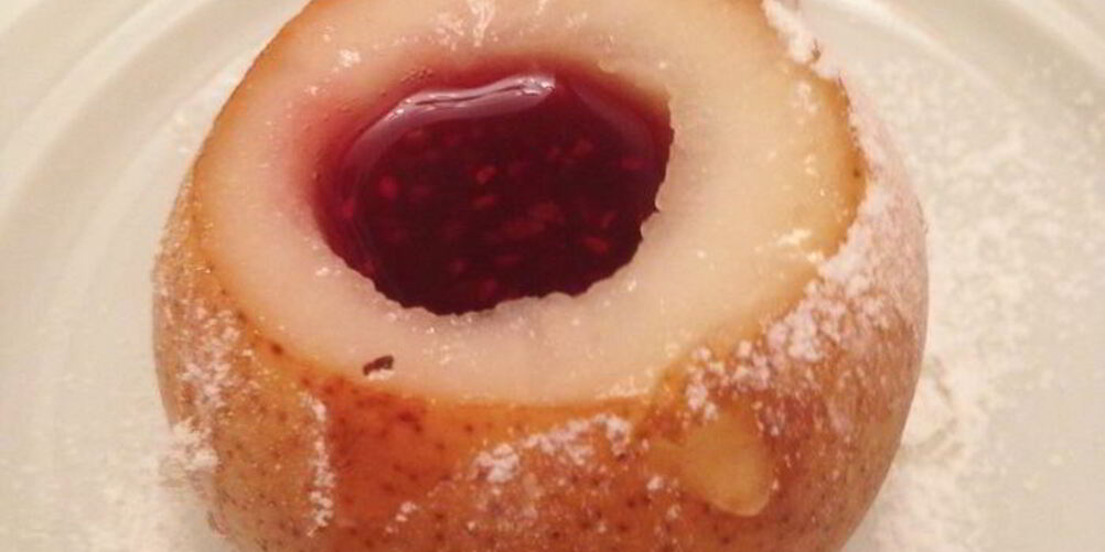 Рецепт запеченной груши с малиной