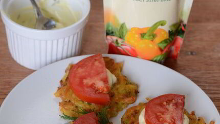 Драники из кабачков и картофеля с майонезом