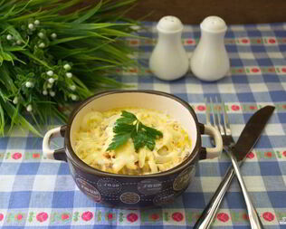 Драники в горшочках с мясом