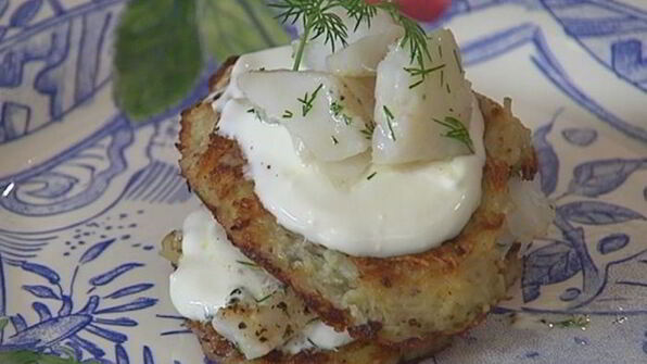 картофельные драники с треской