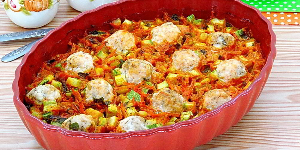 Рецепт фрикаделек в духовке с кабачками