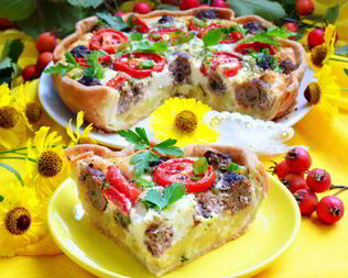 Киш с фрикадельками