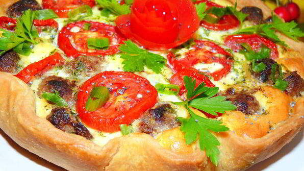 киш с фрикадельками