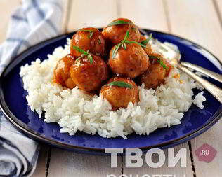 Куриные фрикадельки в глазури из сидра