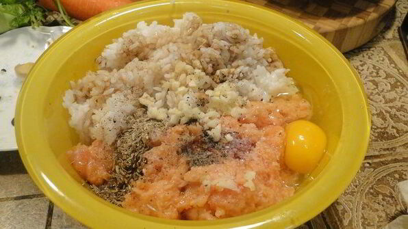 загипнотизированные фрикадельки из лосося