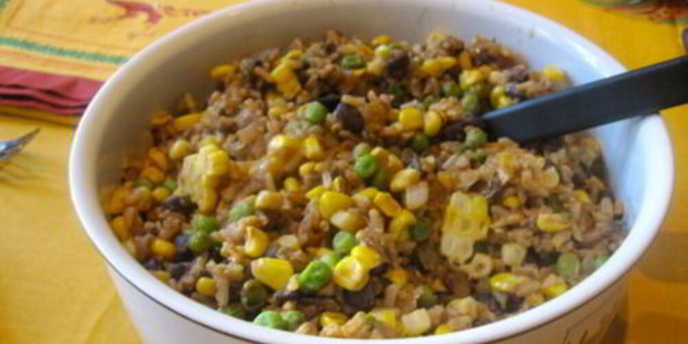 Рецепт гарнира из риса с кукурузой и фасолью