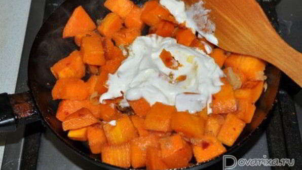 гарнир из тыквы со сметаной к мясу