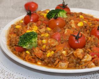 Чечевица с мясом