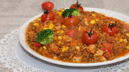 Чечевица с мясом