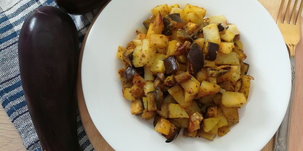 Рецепт картофеля с баклажаном в духовке