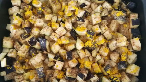 картофель с баклажаном в духовке