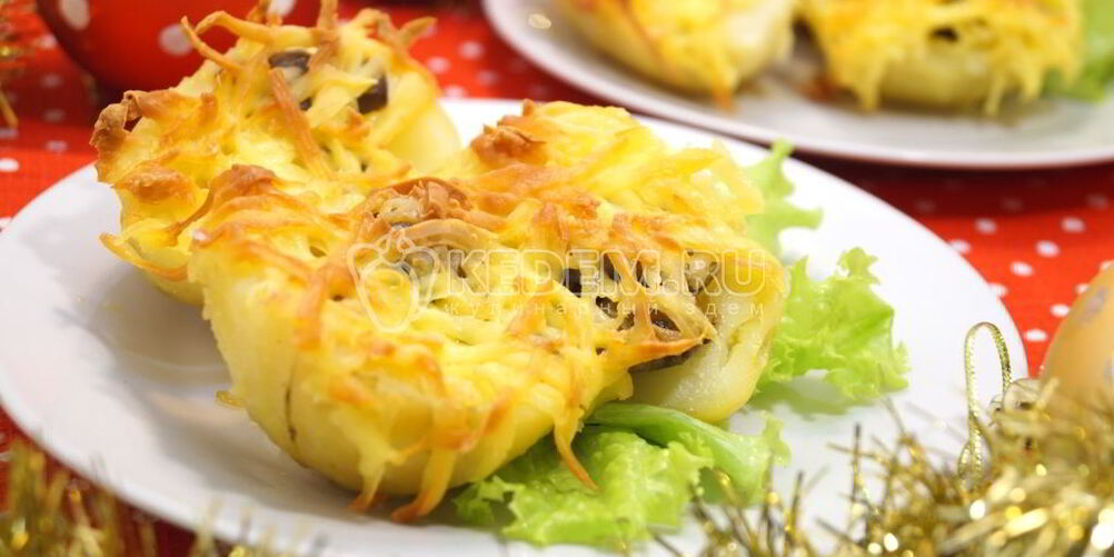 Рецепт картофеля с грибами в духовке