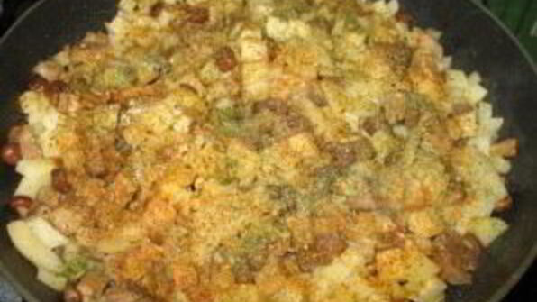 картошка с грибами опятами жареная