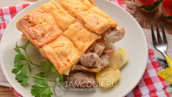 картошка с курицей, сыром и майонезом в духовке