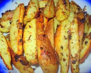 Постный картофель по деревенски