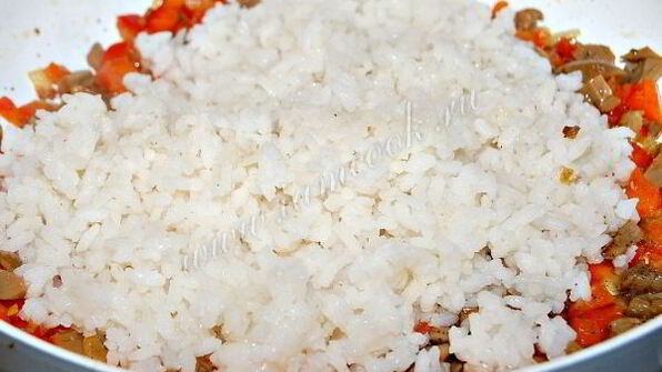 рис с грибами