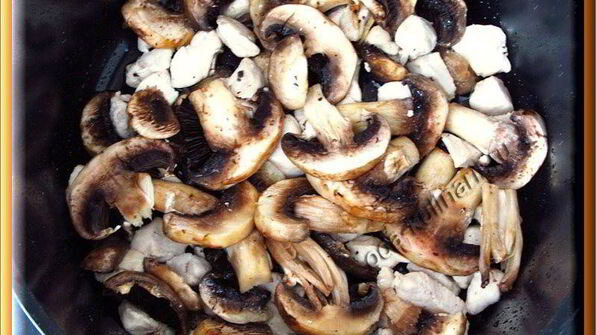 рис с курицей и шампиньонами