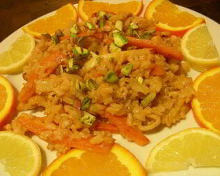 Рис с цитрусовыми и фисташками по-индийски