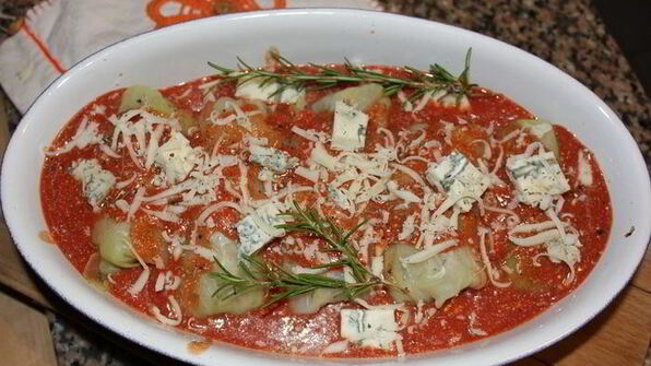 голубцы с отрубями, гречей и горгонзолой