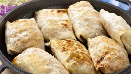 Мясные голубцы с перловкой