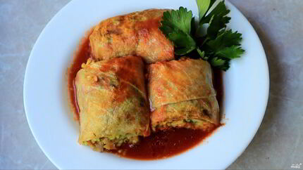 Постные голубцы с шампиньонами