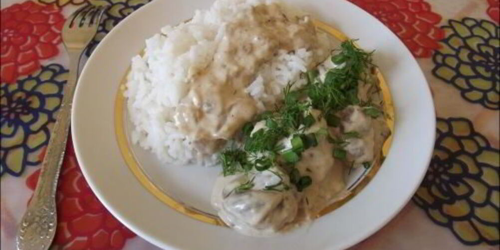 Рецепт грибов в сливочном соусе