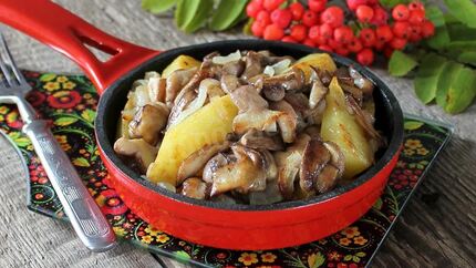 Маслята жареные с картошкой