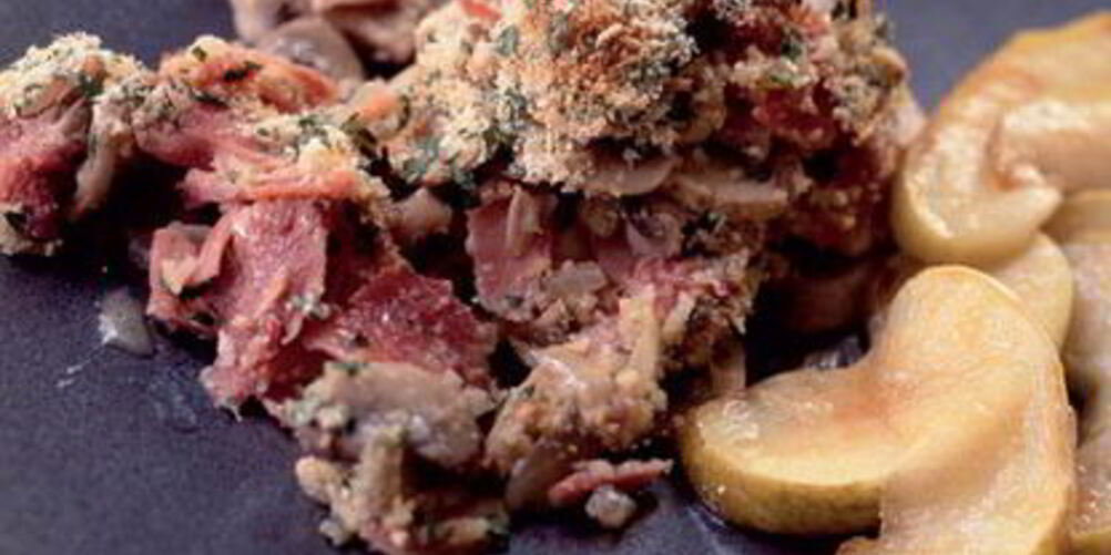 Рецепт шампиньонов с окороком