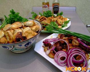 Жареные грибы дождевики